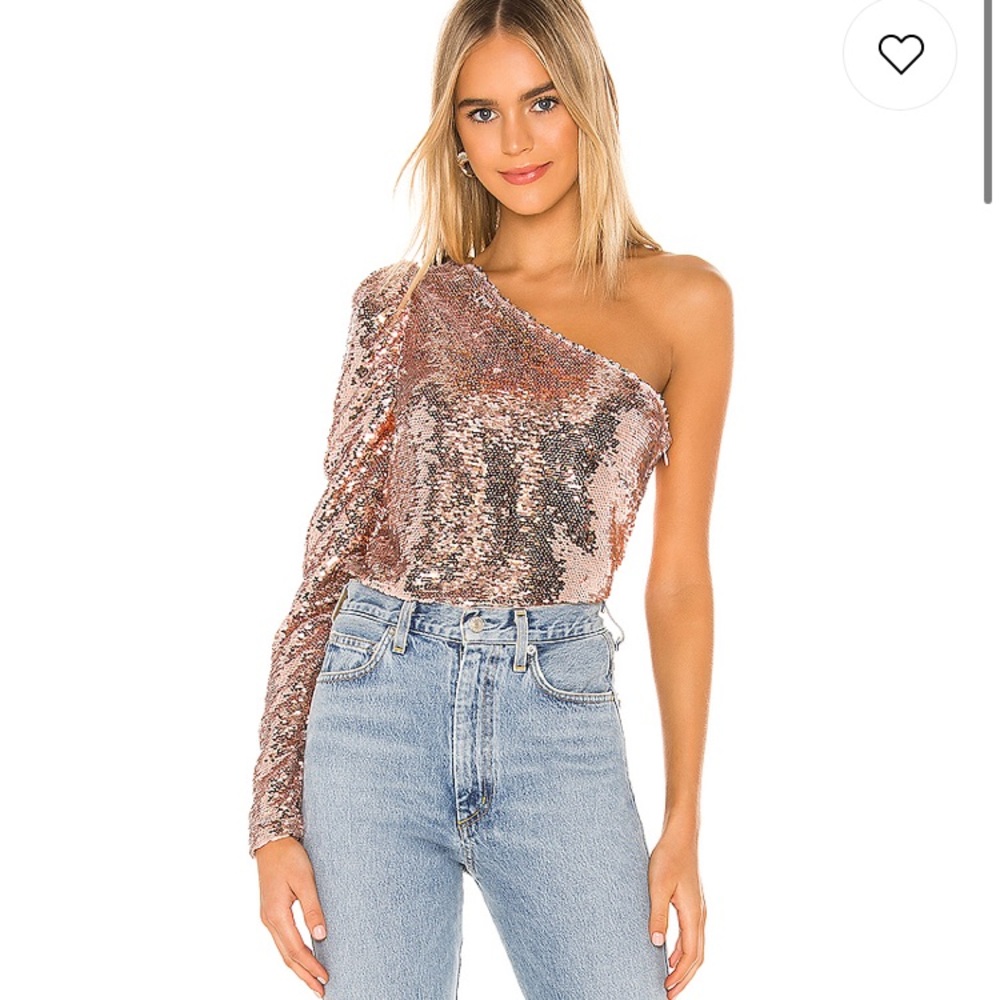 Lovers + Friends one shoulder shirt